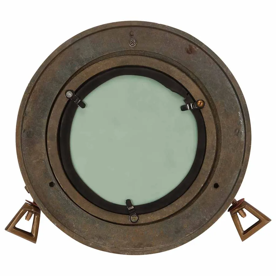 Miroir en forme de porthole mural Ø23 cm aluminium et verre - 3