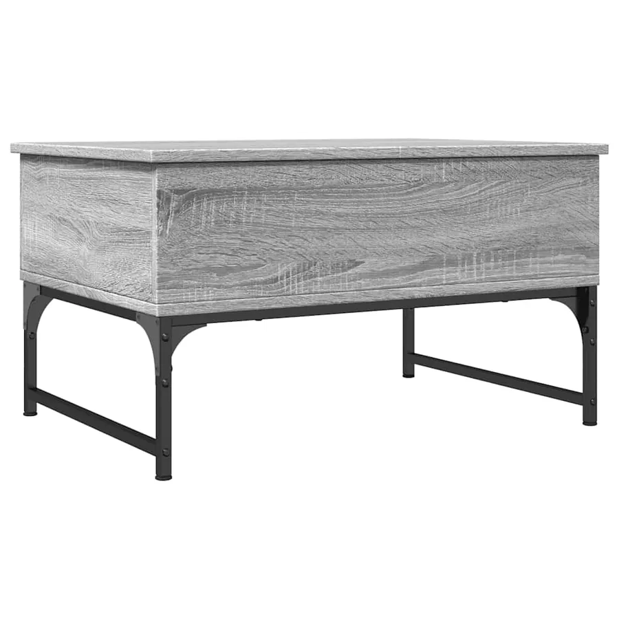 Table basse sonoma gris 70x50x40 cm bois d'ingénierie et métal - 2