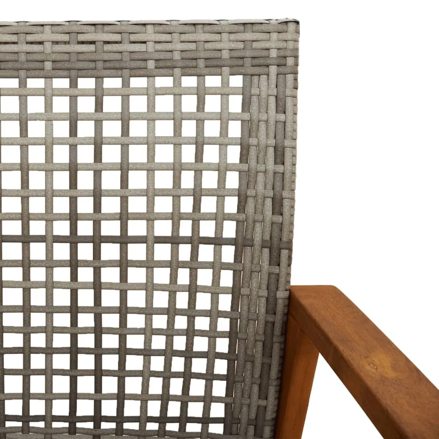Chaises de jardin lot de 2 gris résine tressée et bois d’acacia - 8