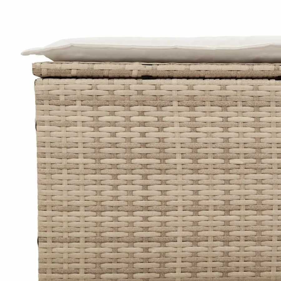 Salon de jardin avec coussins 3 pcs beige résine tressée - 5