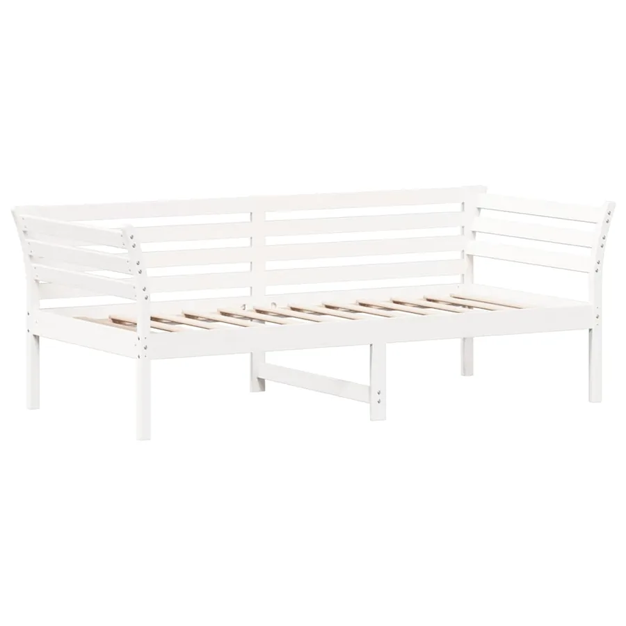Lit de jour sans matelas blanc 75x190 cm bois de pin massif - 3
