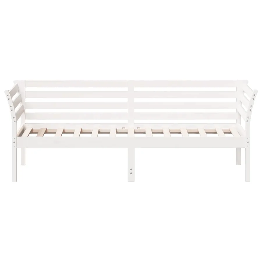 Lit de jour sans matelas blanc 75x190 cm bois de pin massif - 4