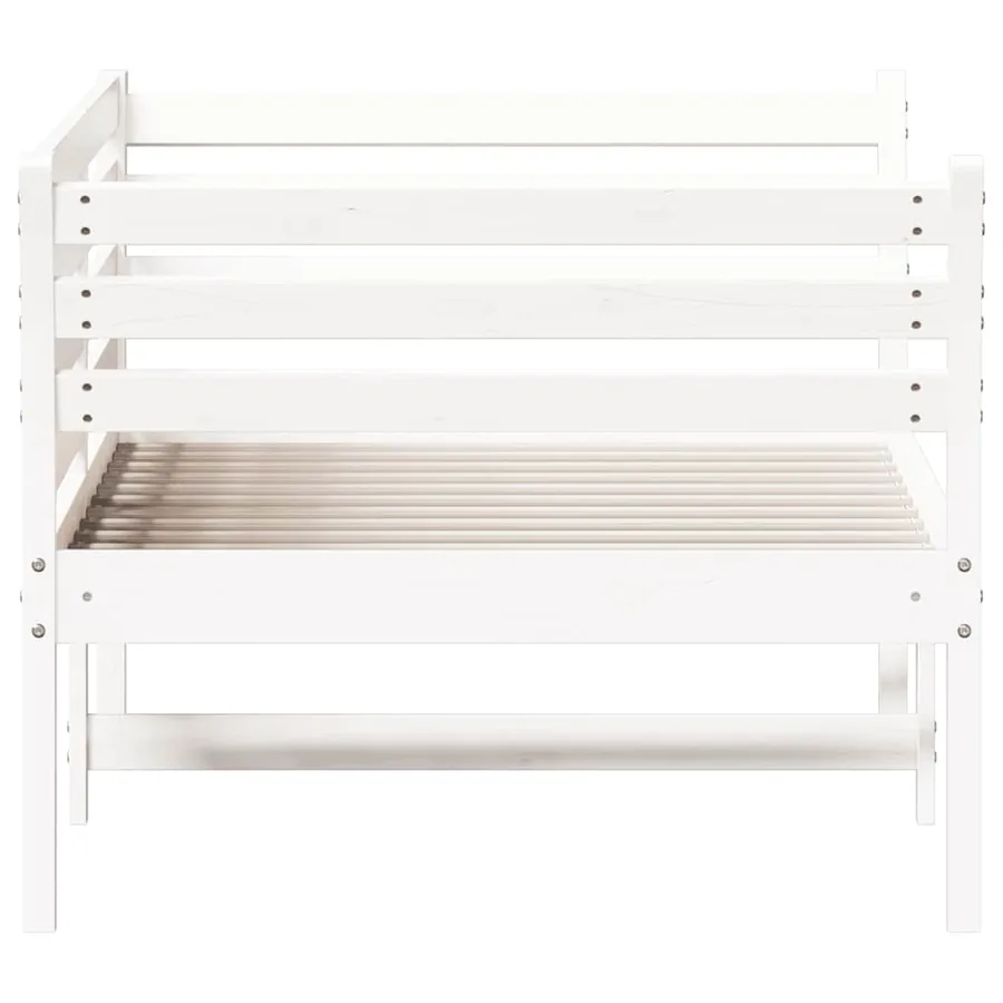 Lit de jour sans matelas blanc 75x190 cm bois de pin massif - 5