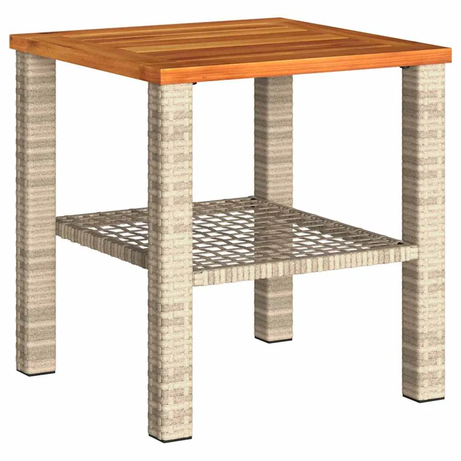 Ensemble de bistro 3 pcs coussins beige résine tressée acacia - 10