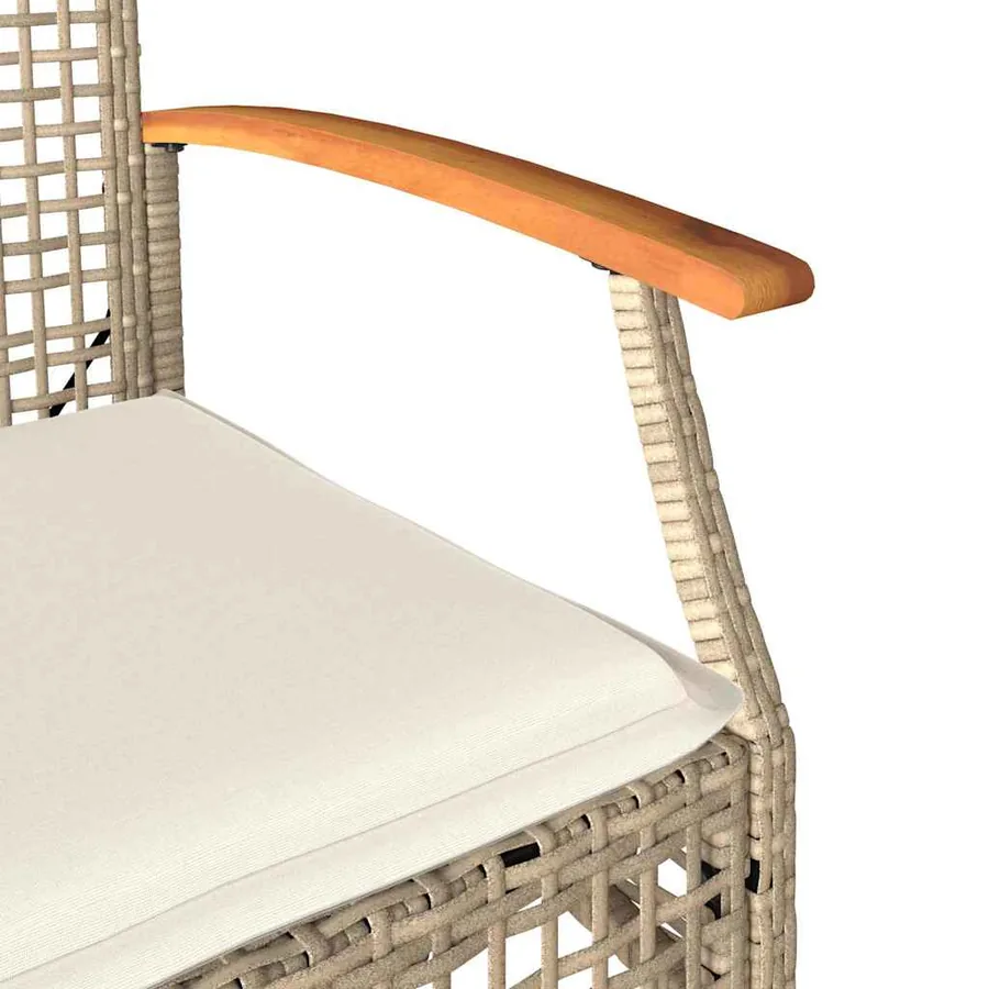Ensemble de bistro 3 pcs coussins beige résine tressée acacia - 9