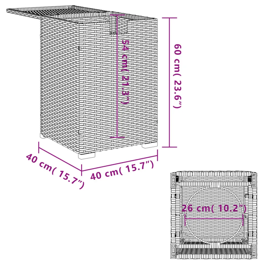 Table de couverture de bouteille de propane gris 40x40x60 cm - 11