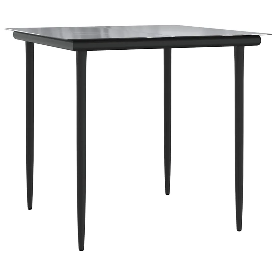 Ensemble à manger de jardin avec coussins 3 pcs Noir - 5