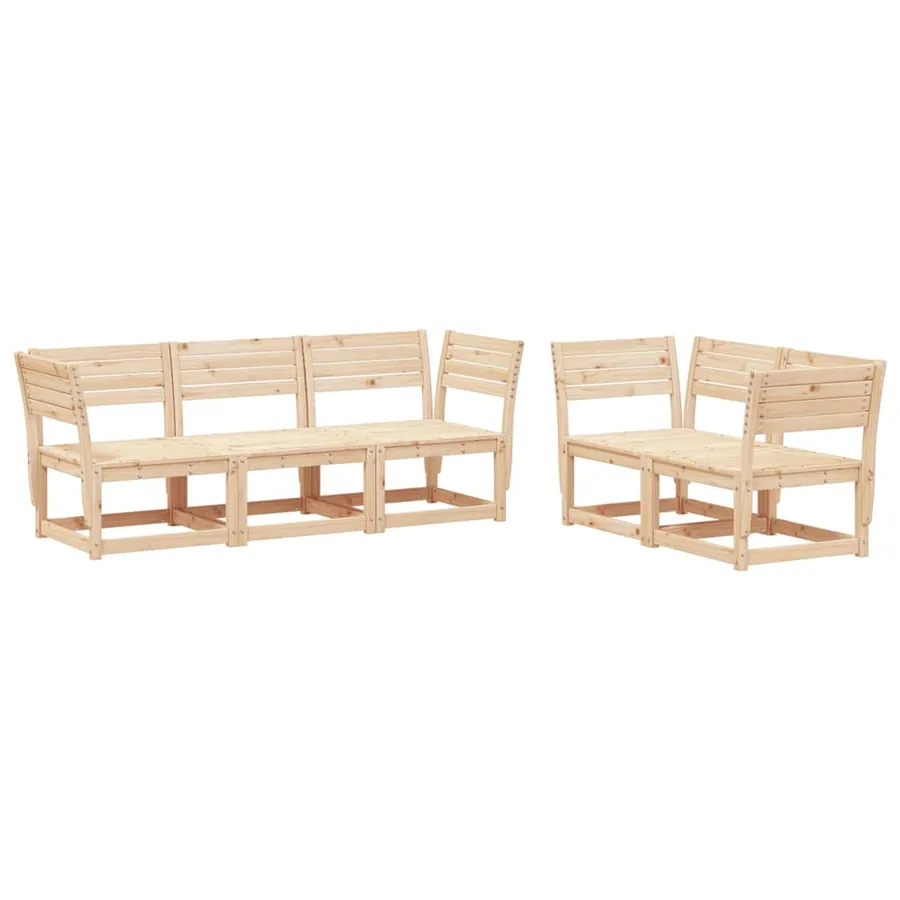 Salon de jardin 5 pcs bois de pin massif - 2
