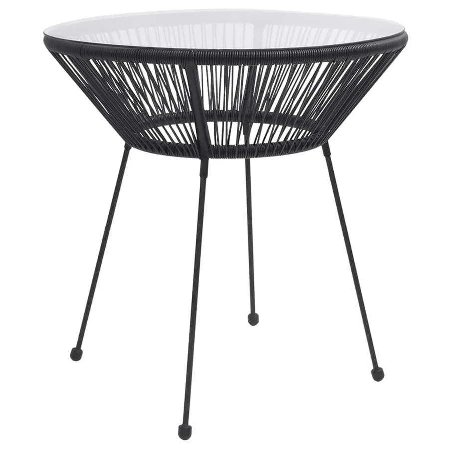 Ensemble à manger de jardin 3 pcs Noir - 4
