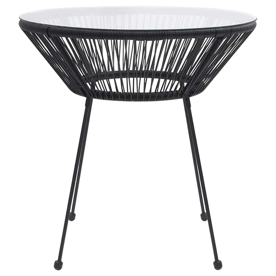 Ensemble à manger de jardin 3 pcs Noir - 5