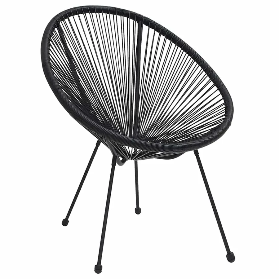 Ensemble à manger de jardin 3 pcs Noir - 6