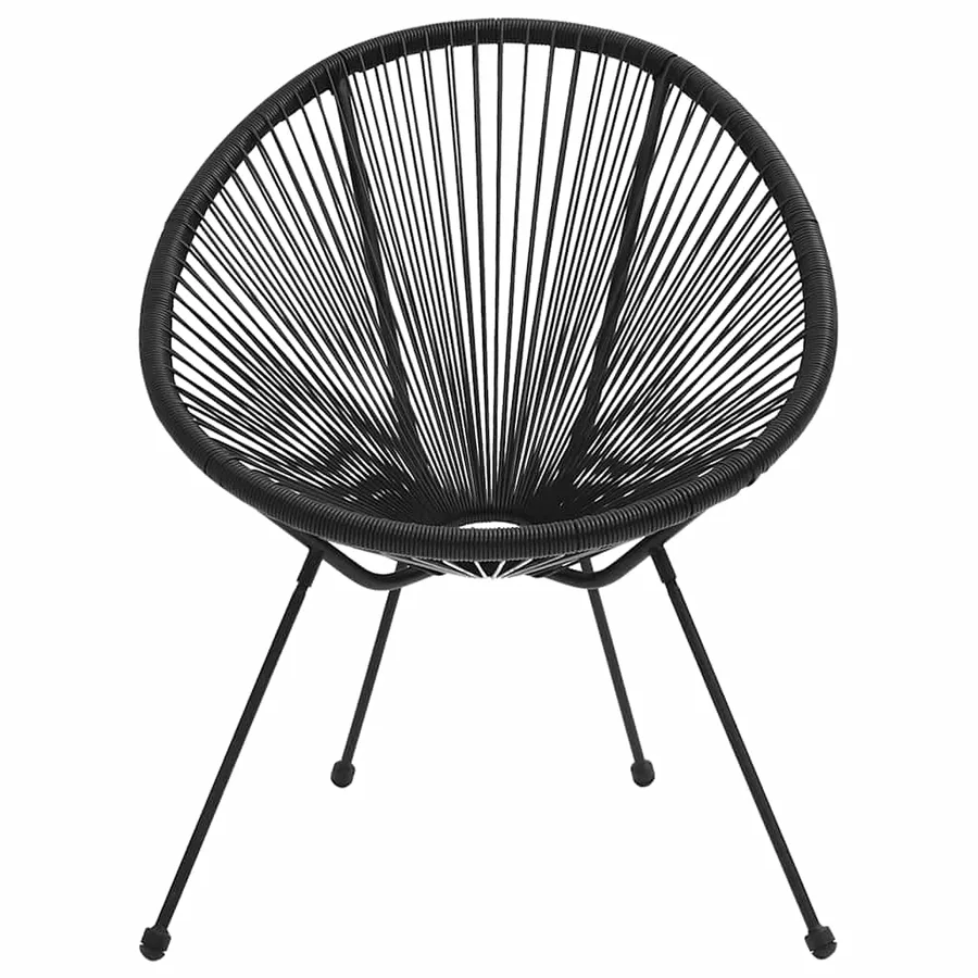 Ensemble à manger de jardin 3 pcs Noir - 7