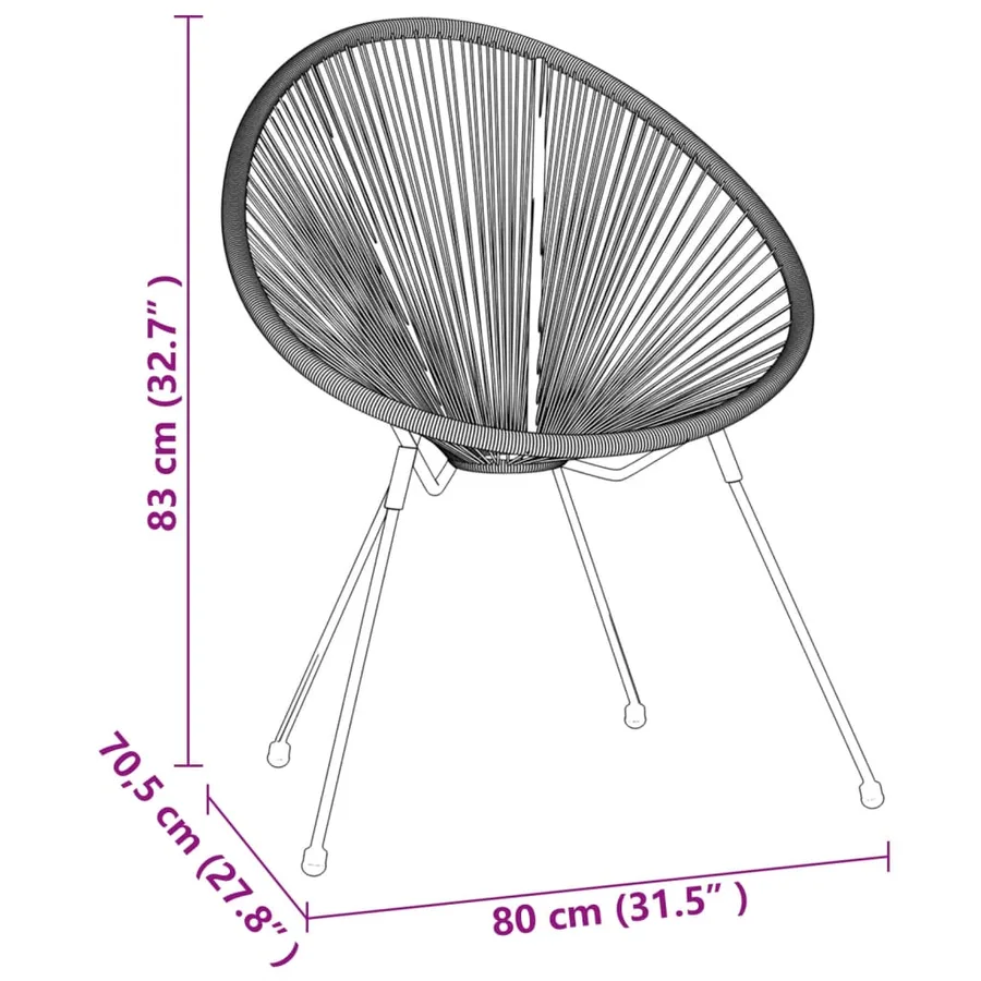 Ensemble à manger de jardin 3 pcs Noir - 8