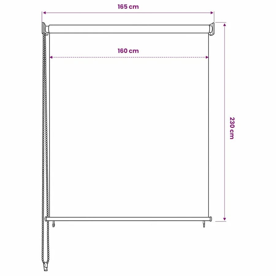 Store roulant d'extérieur 165 (l) x 230 (H) cm blanc - 6