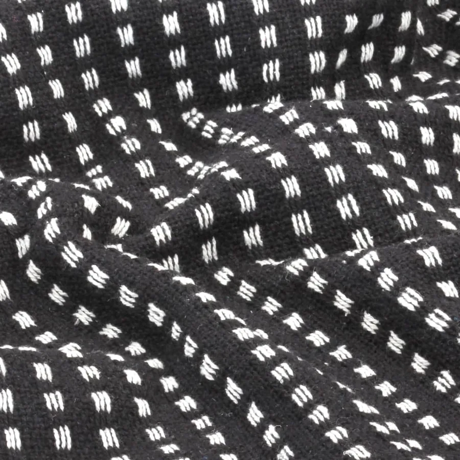 Couverture coton à carrés 125x150 cm Noir - 5