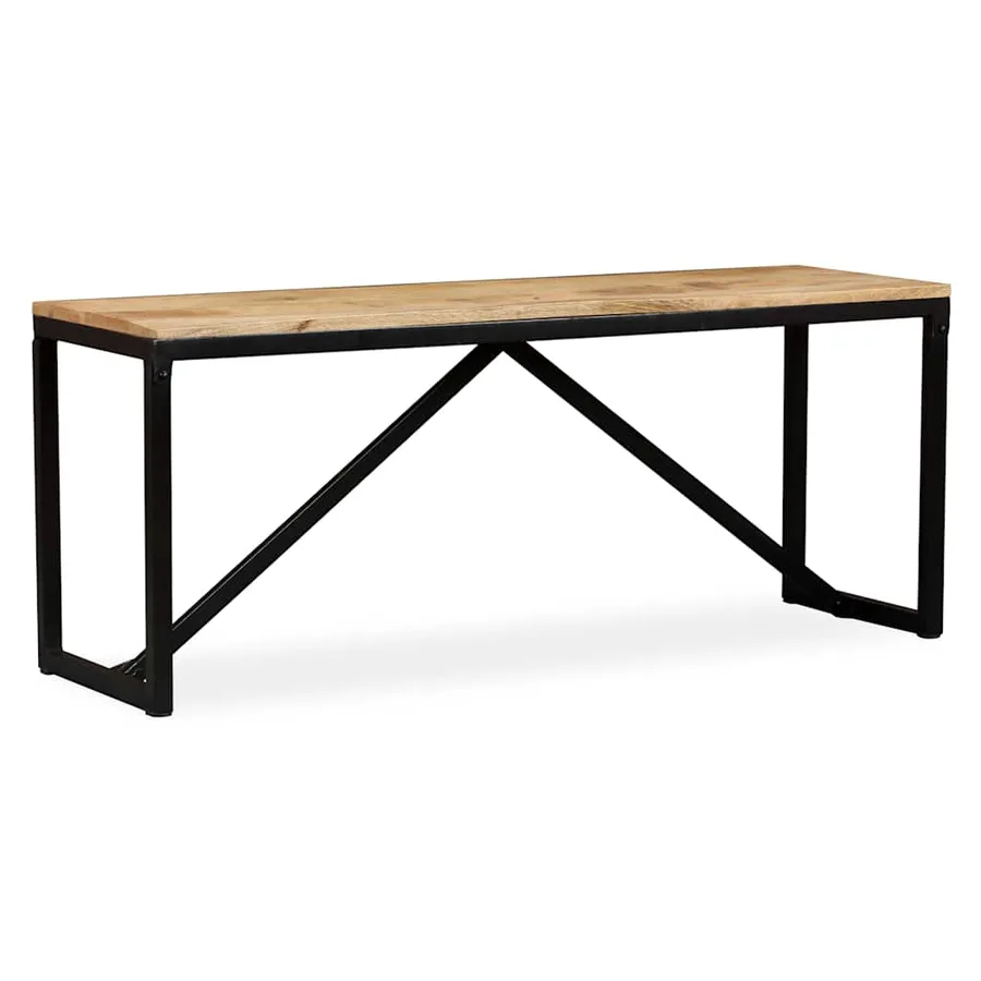 Banc 110 x 35 x 45 cm Bois de manguier massif - 11