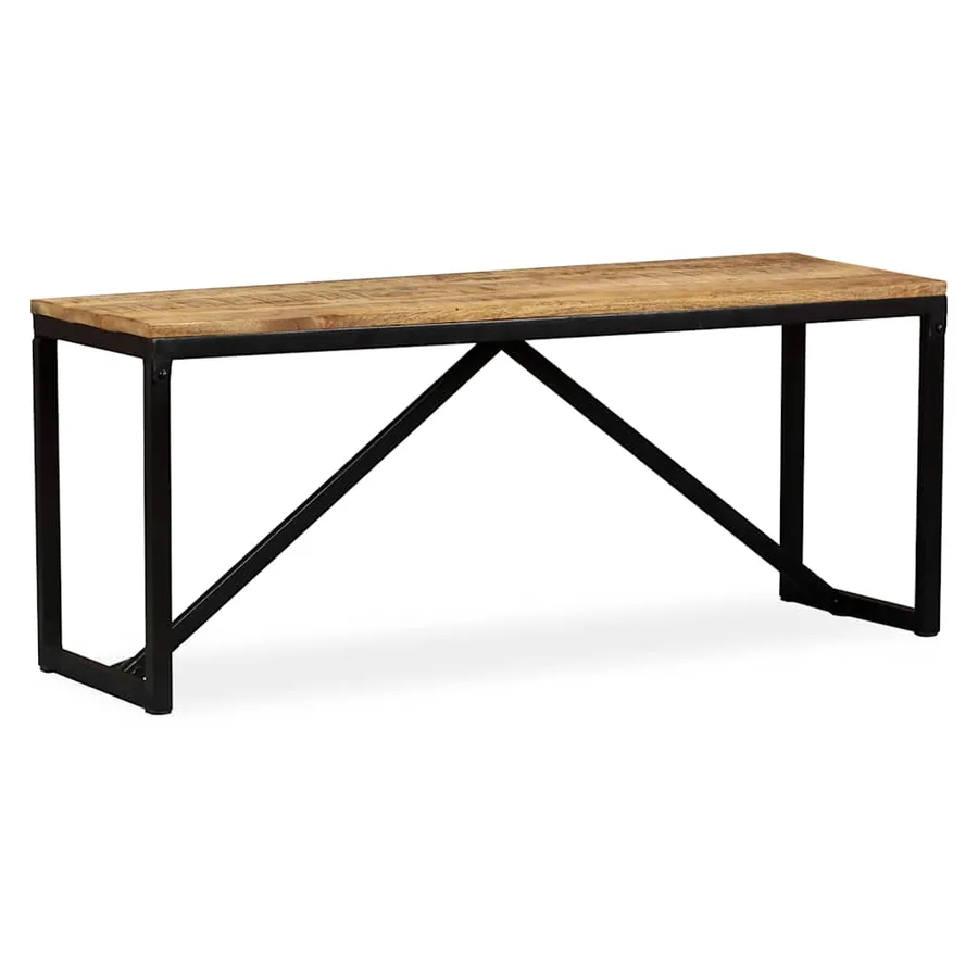 Banc 110 x 35 x 45 cm Bois de manguier massif - 12