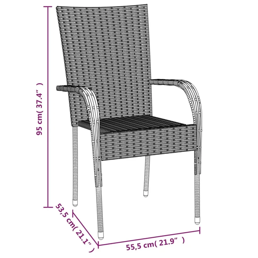 Ensemble à manger de jardin 5 pcs Gris Résine tressée - 10