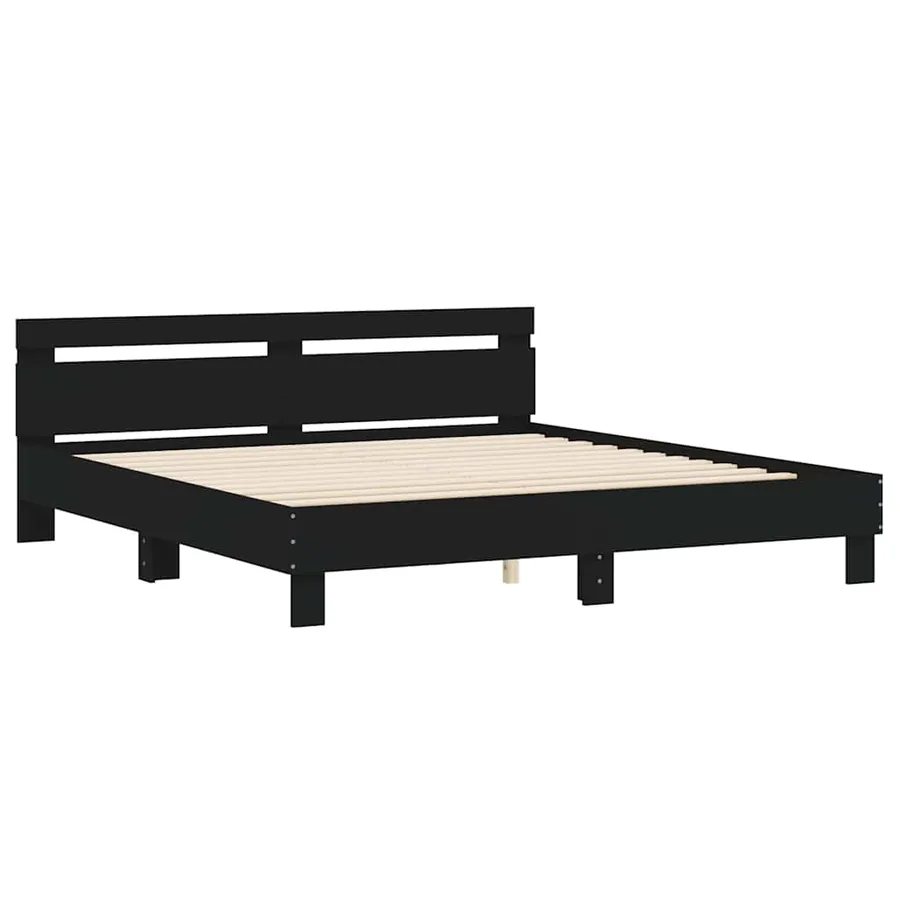 Cadre de lit sans matelas noir 180x200 cm - 3
