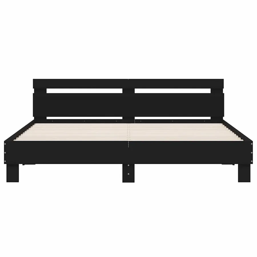 Cadre de lit sans matelas noir 180x200 cm - 5