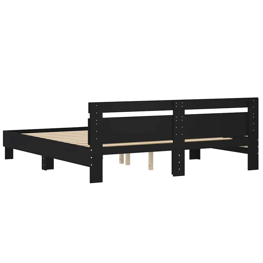 Cadre de lit sans matelas noir 180x200 cm - 7