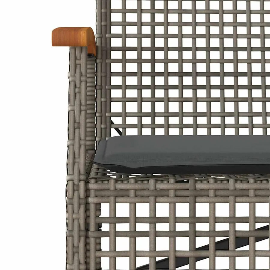 Ensemble à manger de jardin 3 pcs coussins gris résine tressée - 3