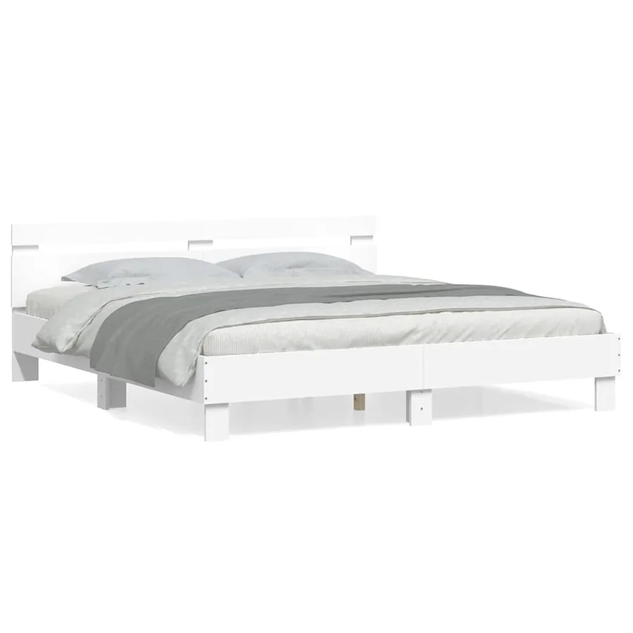 Cadre de lit sans matelas blanc 180x200 cm - 2