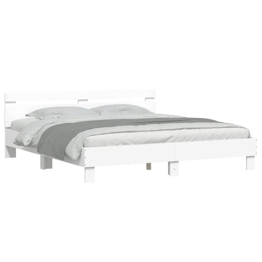 Cadre de lit sans matelas blanc 180x200 cm - 4
