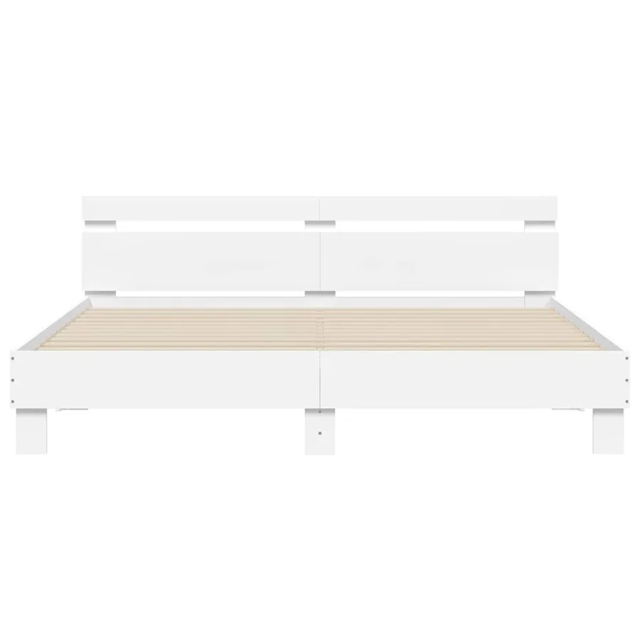 Cadre de lit sans matelas blanc 180x200 cm - 5