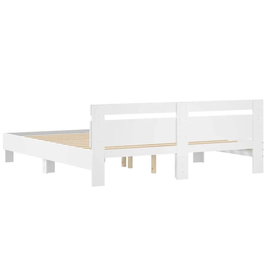 Cadre de lit sans matelas blanc 180x200 cm - 7
