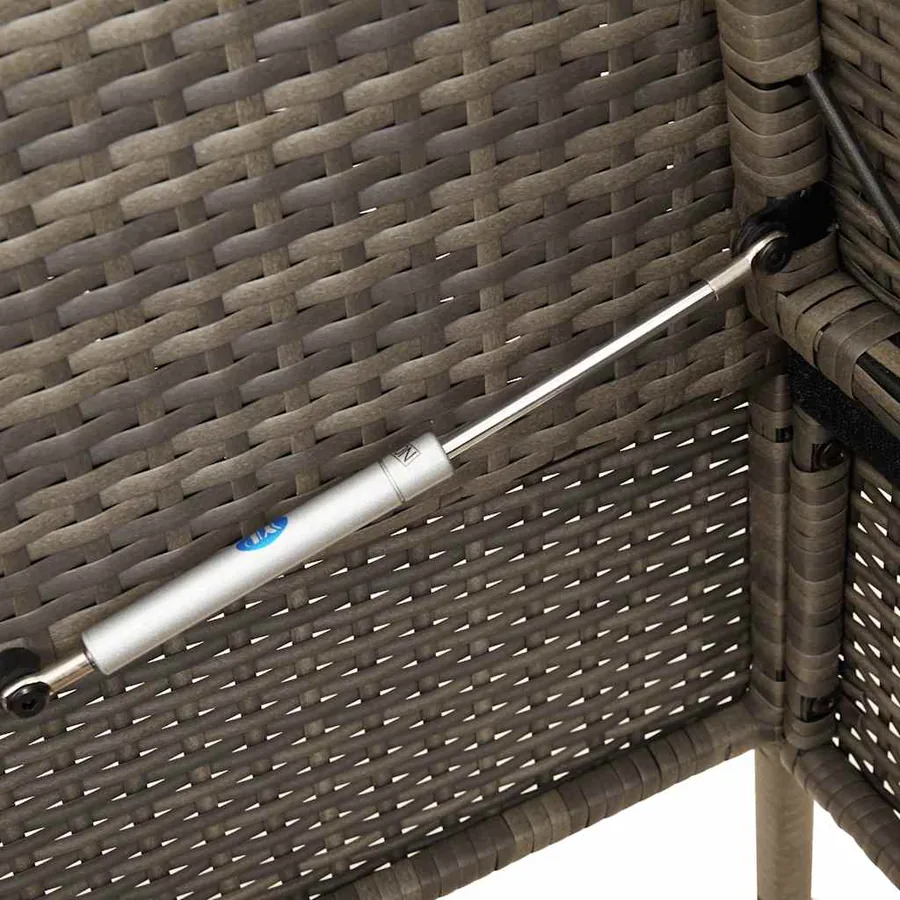 Banc de jardin avec coussins gris résine tressée - 8