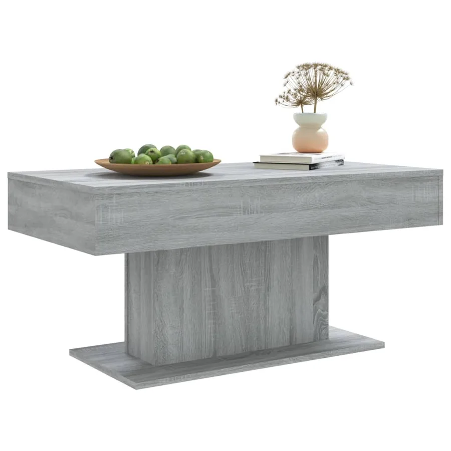 Table basse Sonoma gris 96x50x45 cm Bois d'ingénierie - 4