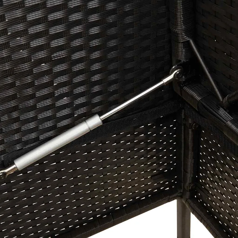 Banc de jardin avec coussins noir résine tressée - 8