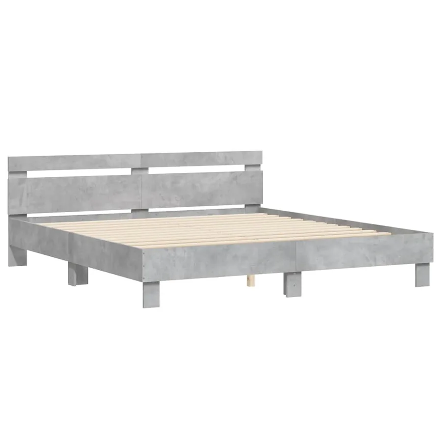 Cadre de lit sans matelas gris béton 180x200 cm - 3