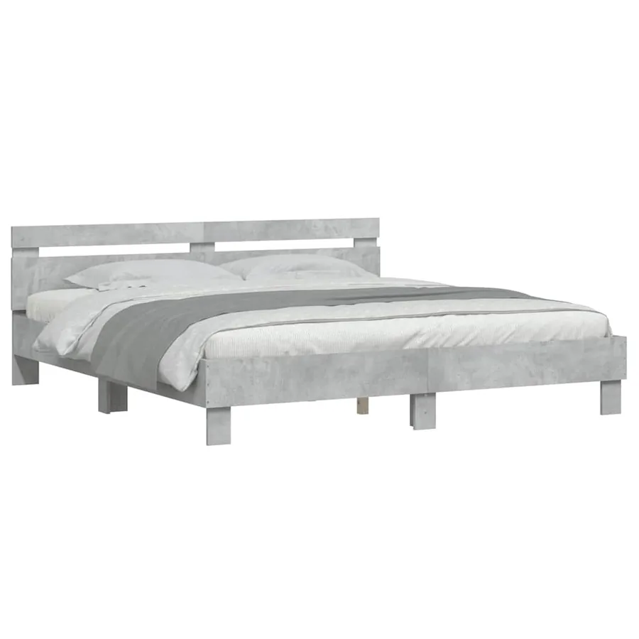 Cadre de lit sans matelas gris béton 180x200 cm - 4