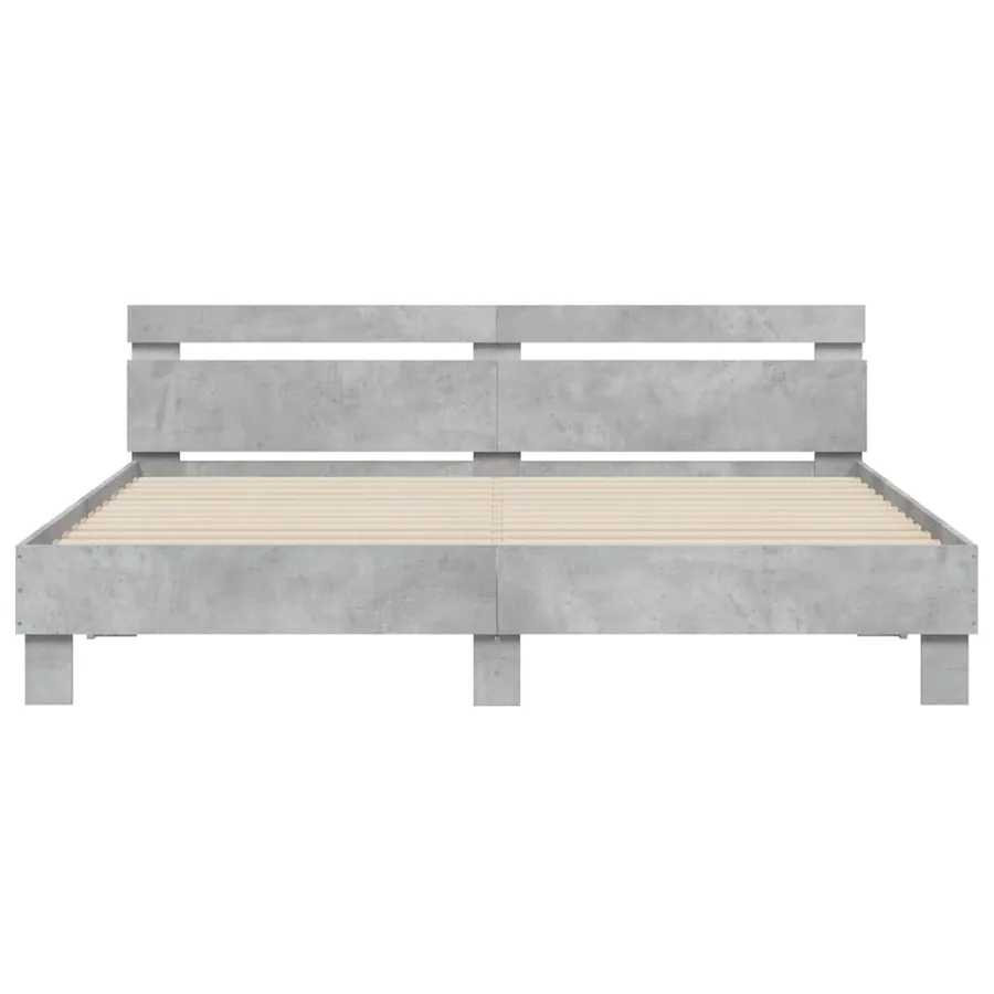 Cadre de lit sans matelas gris béton 180x200 cm - 5