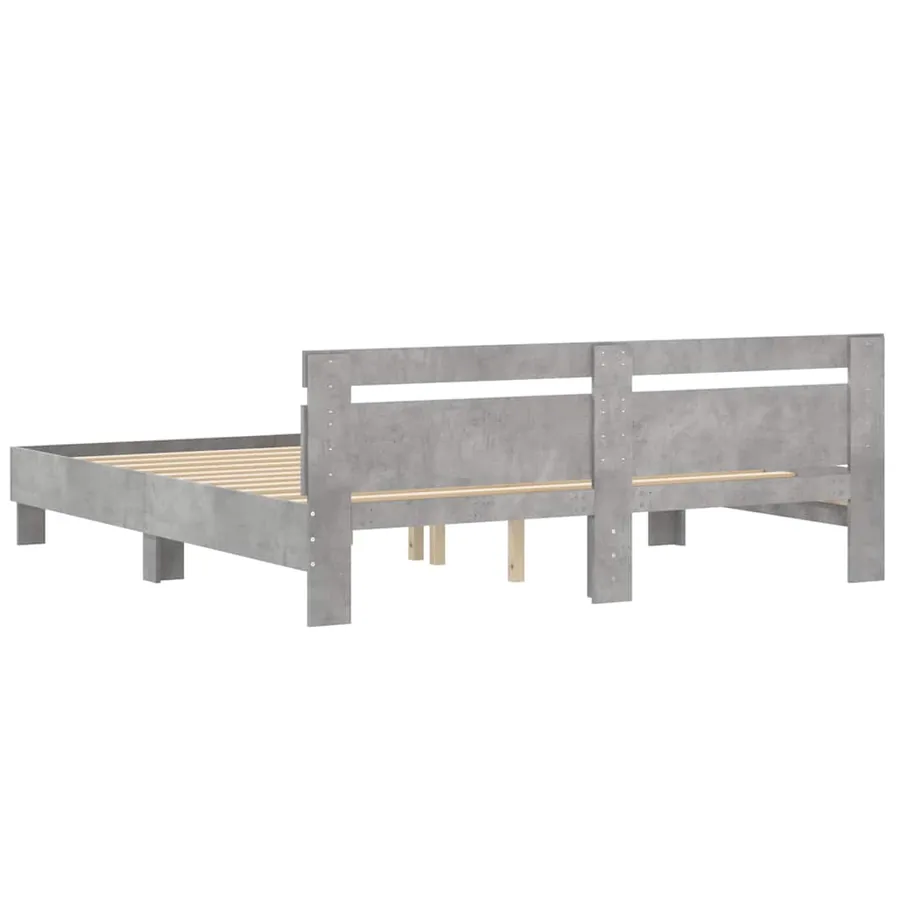 Cadre de lit sans matelas gris béton 180x200 cm - 7
