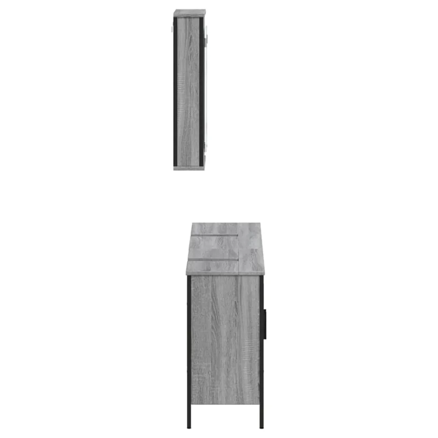 Ensemble de meubles de salle de bain 3 pcs Sonoma gris - 7