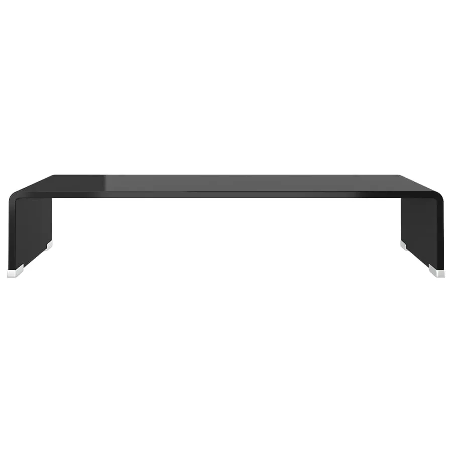 Meuble TV/support pour moniteur 60x25x11 cm verre noir - 3