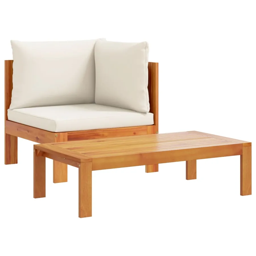 Salon de jardin avec coussins 10 pcs bois d'acacia solide - 3