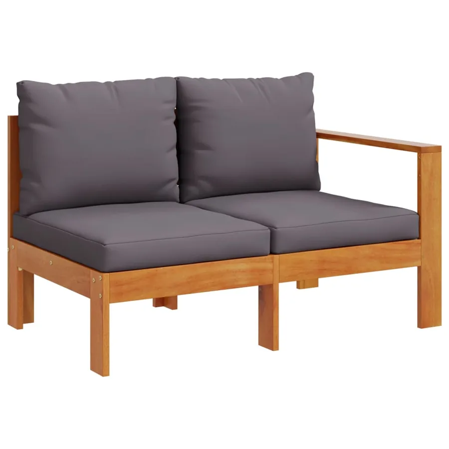 Salon de jardin avec coussins 5 pcs Bois d'acacia solide - 4