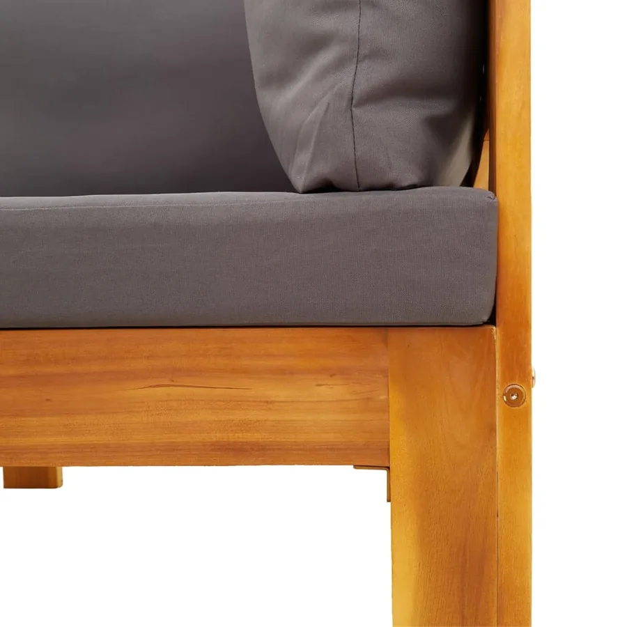Salon de jardin avec coussins 5 pcs Bois d'acacia solide - 8