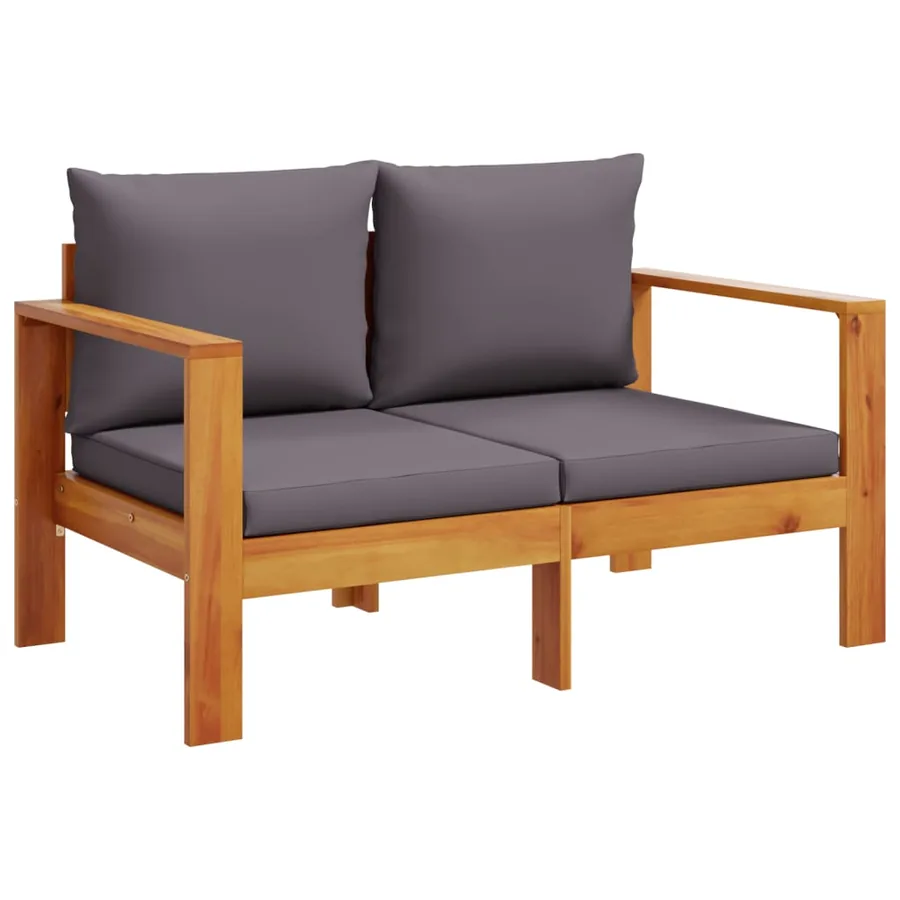 Salon de jardin avec coussins 4 pcs bois d'acacia massif - 4