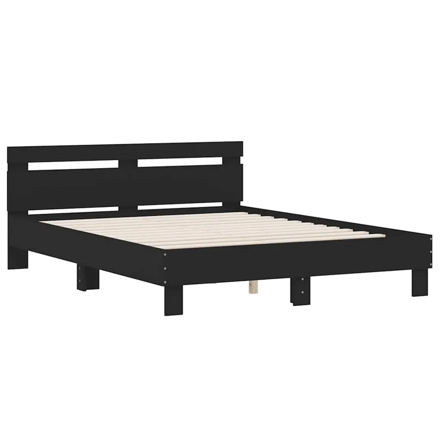 Cadre de lit sans matelas noir 140x200 cm - 3
