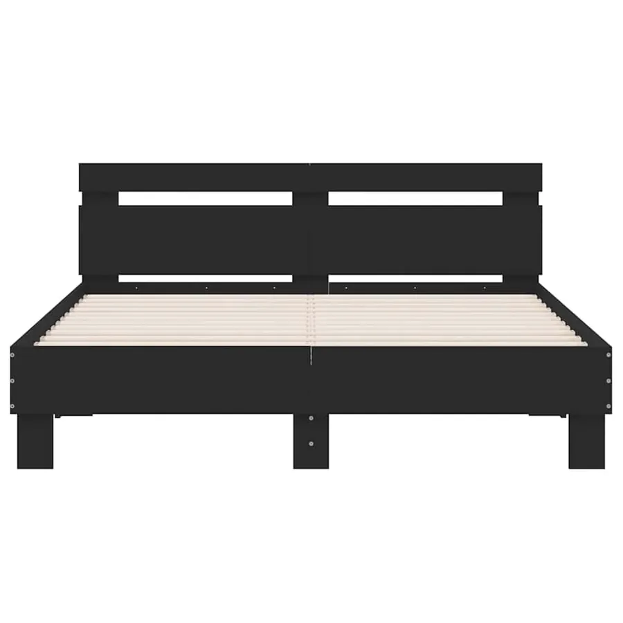 Cadre de lit sans matelas noir 140x200 cm - 5