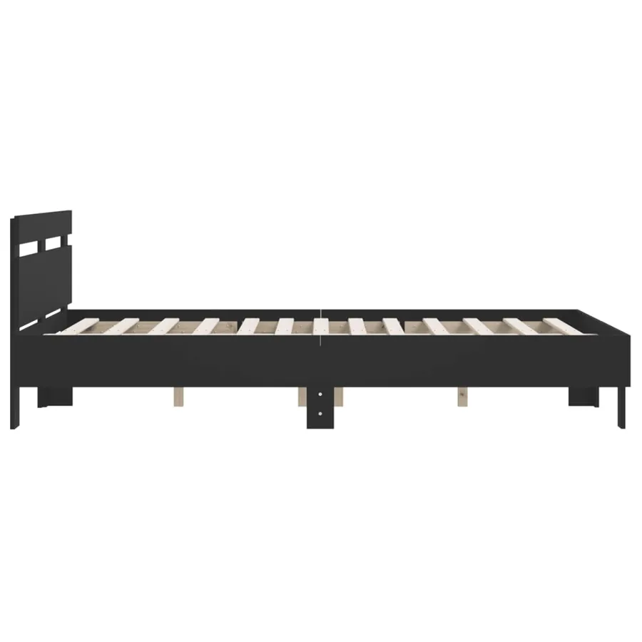 Cadre de lit sans matelas noir 140x200 cm - 6