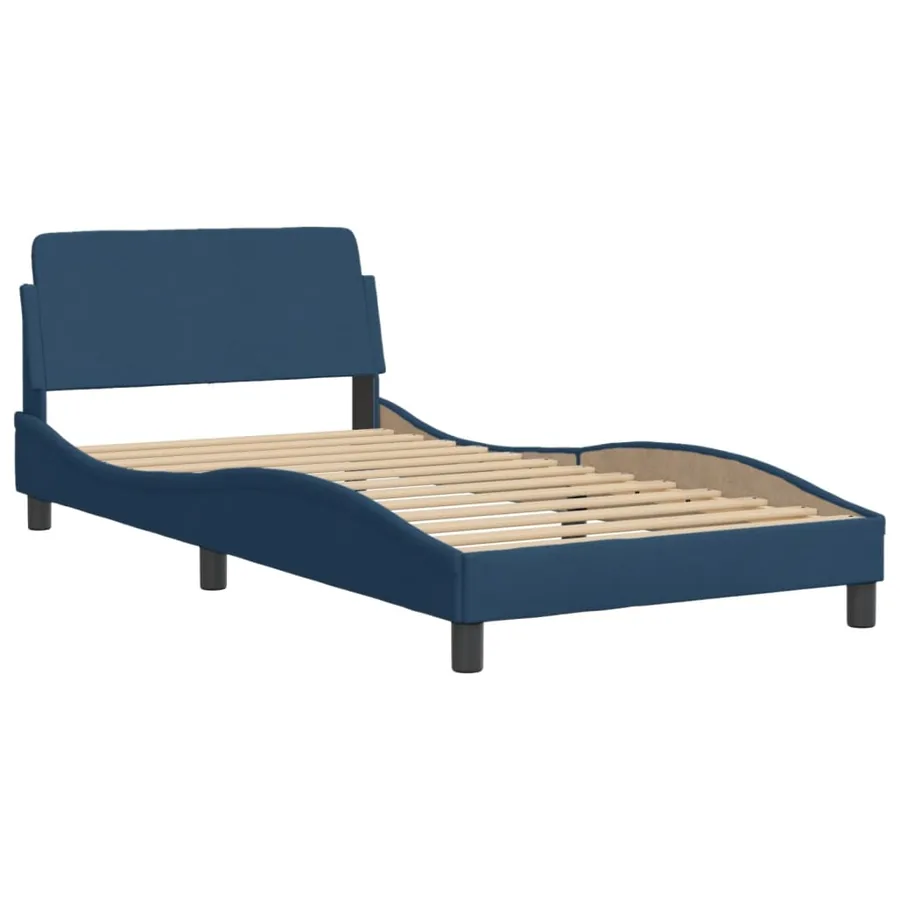 Lit avec matelas Hvar bleu 100x200 cm tissu - 4