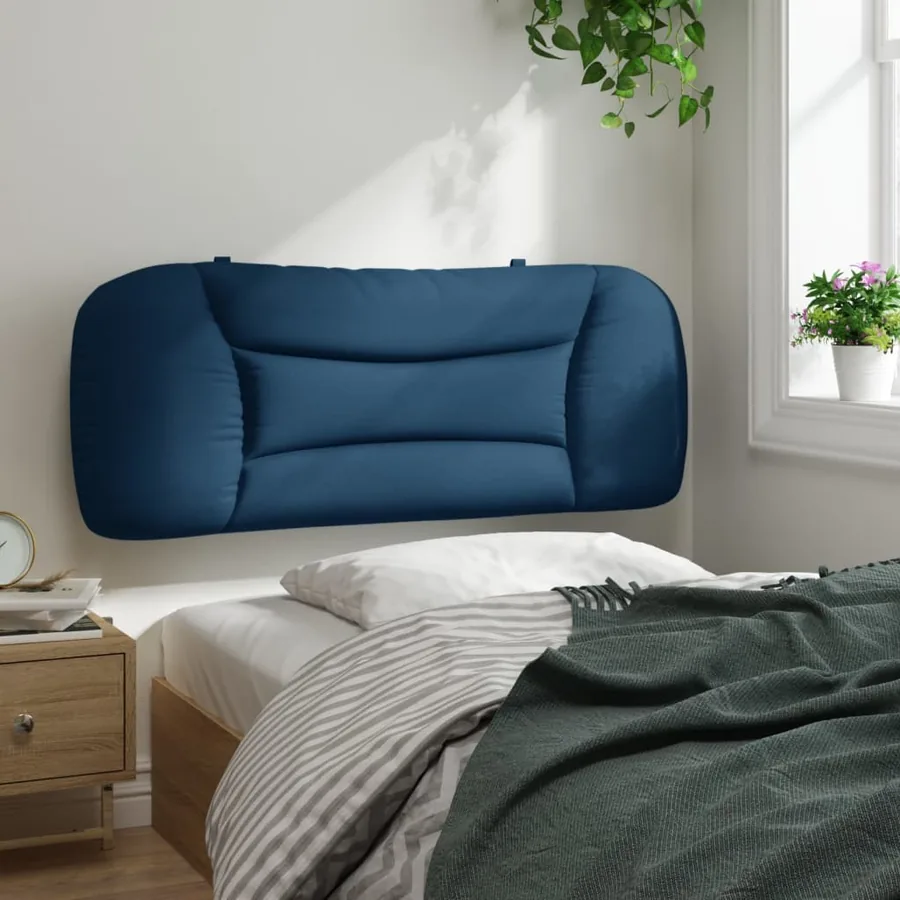 Coussin de tête de lit Hvar bleu 100 cm tissu - 4