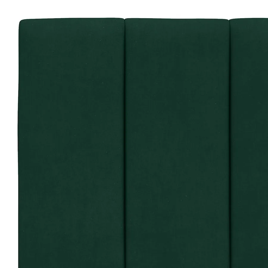 Lit avec matelas Hanko vert foncé 80x200 cm velours - 6