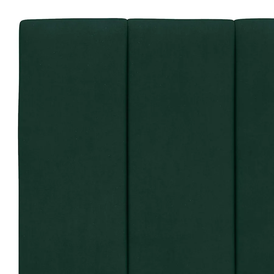 Cadre de lit avec LED sans matelas Hanko vert foncé 80x200 cm velours - 11
